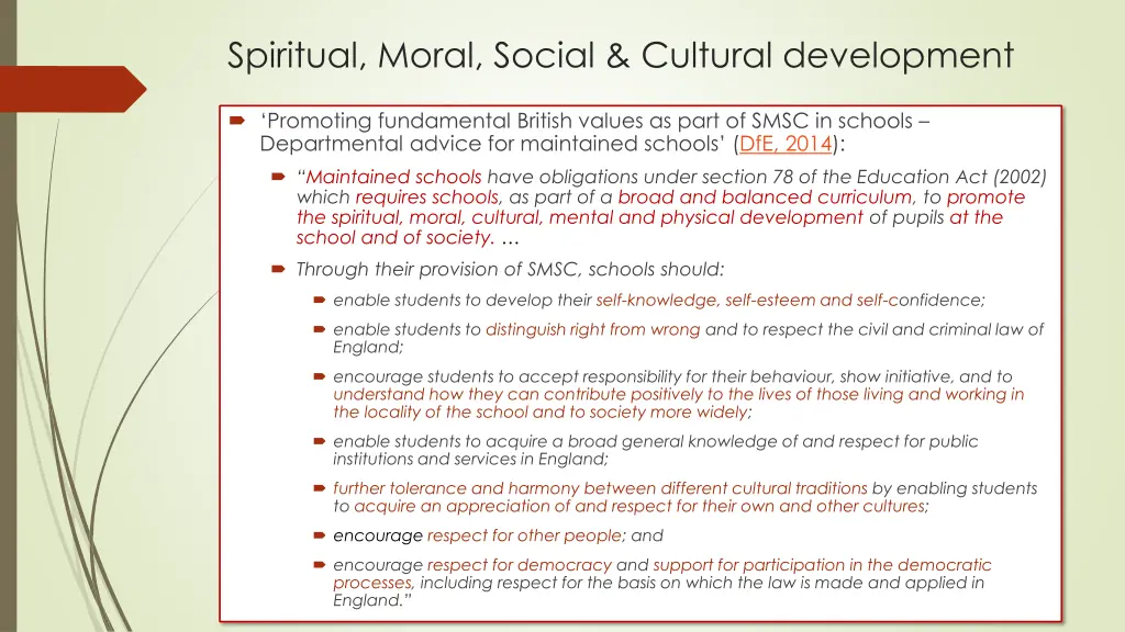 spiritual moral social cultural development