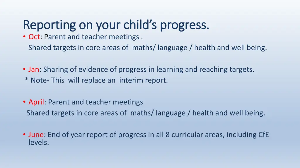 reporting on your child s progress reporting