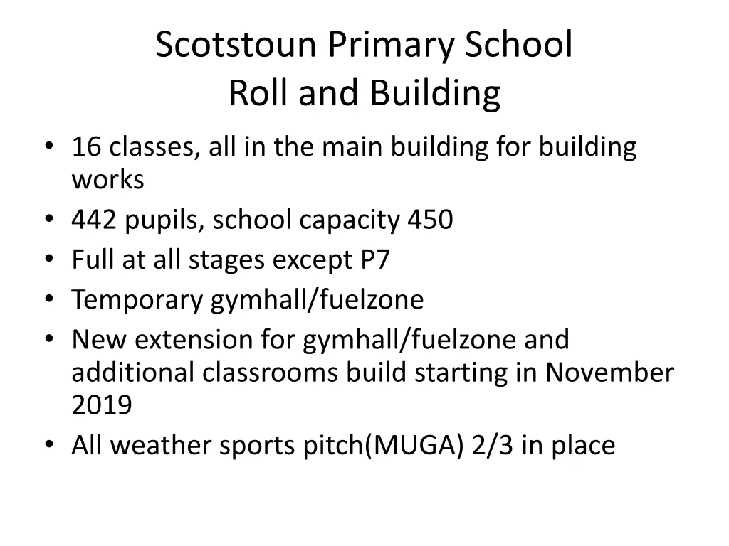 scotstoun primary school roll and building