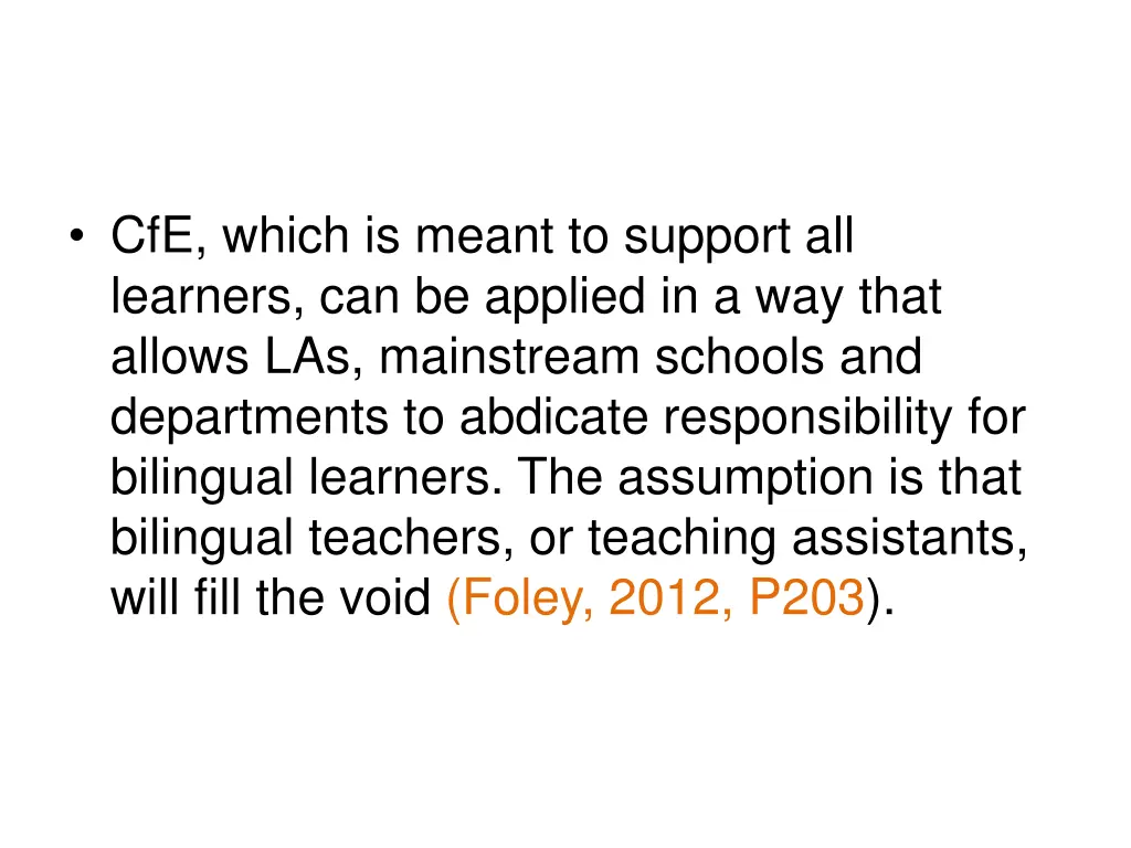 cfe which is meant to support all learners