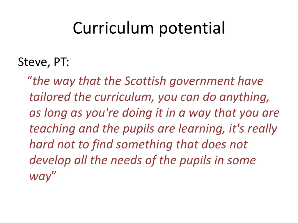 curriculum potential