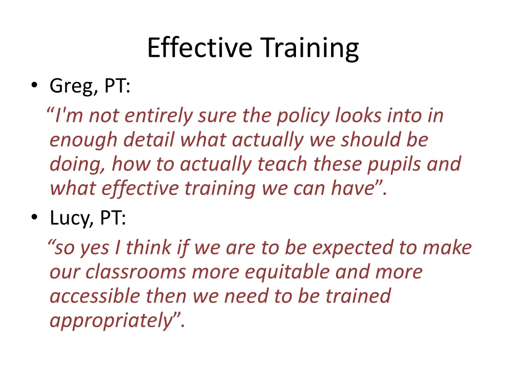 effective training