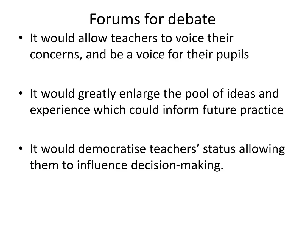 forums for debate