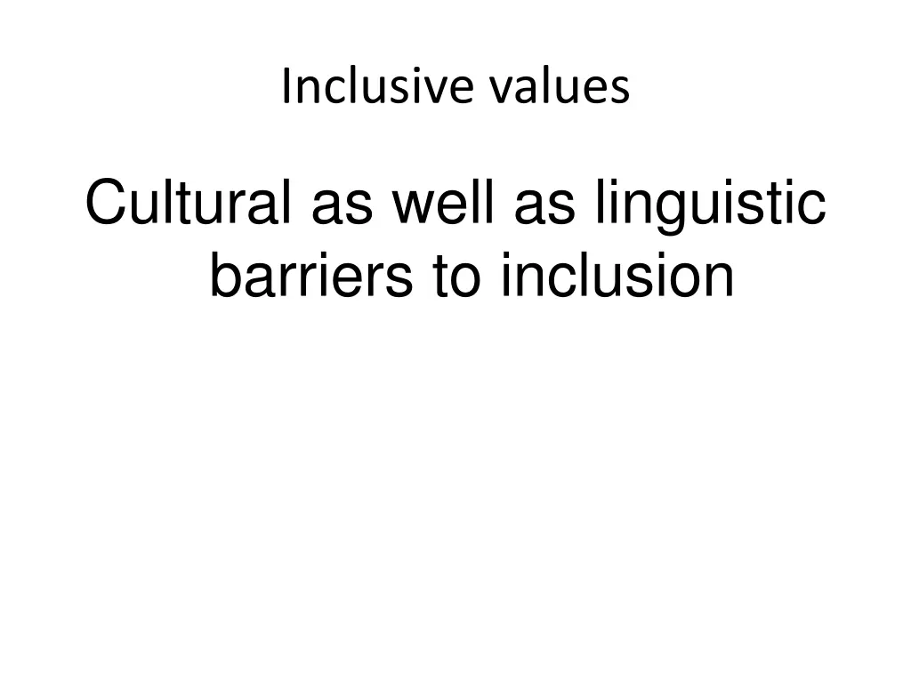 inclusive values