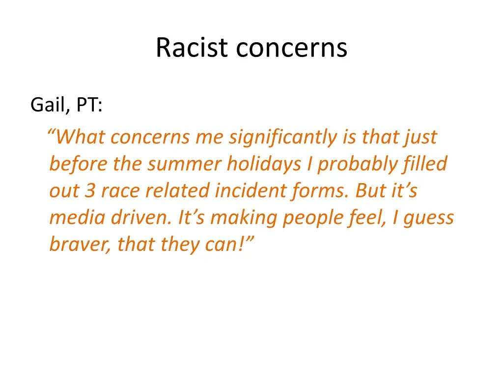 racist concerns