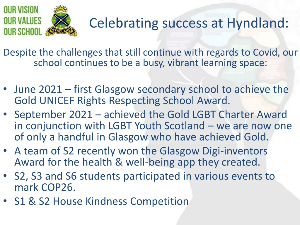 celebrating success at hyndland