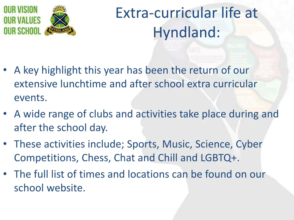 extra curricular life at hyndland