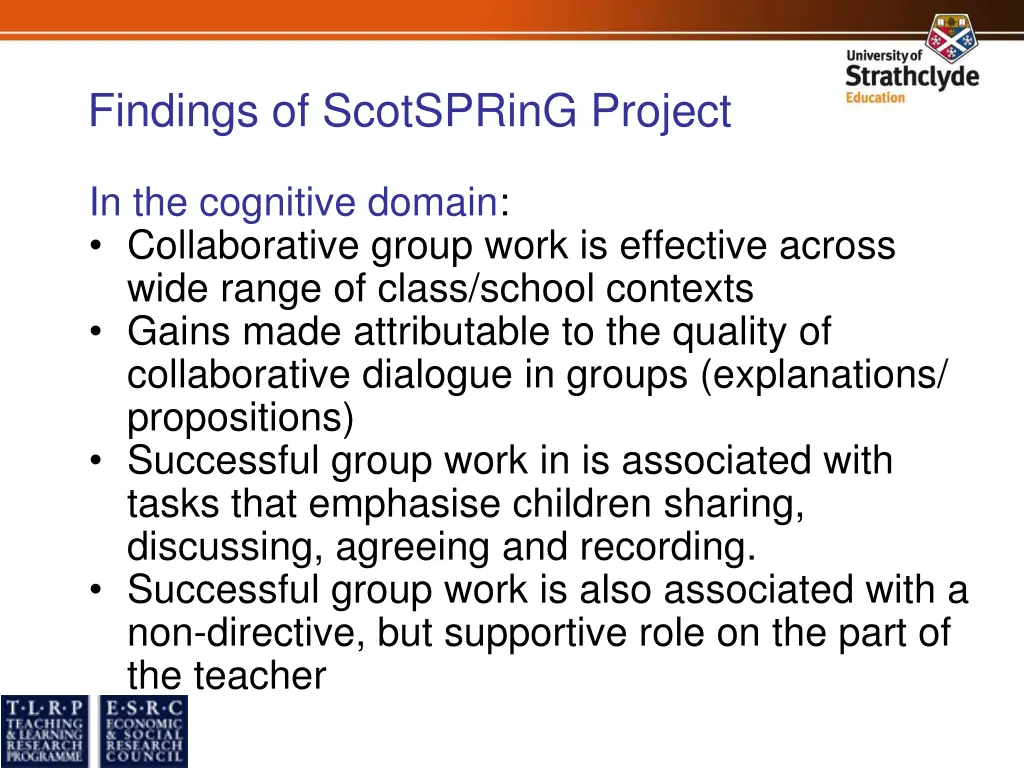 findings of scotspring project