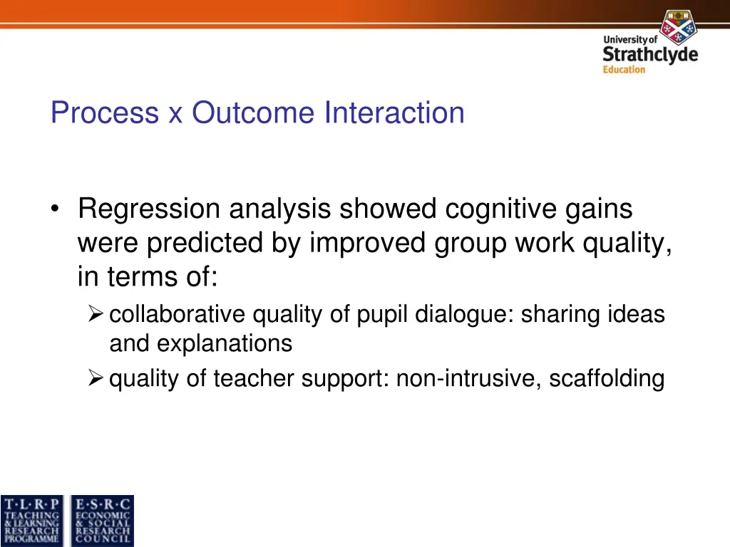 process x outcome interaction