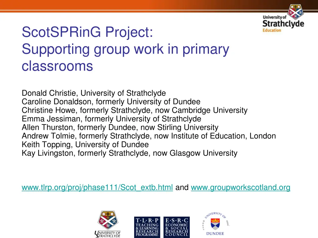 scotspring project supporting group work