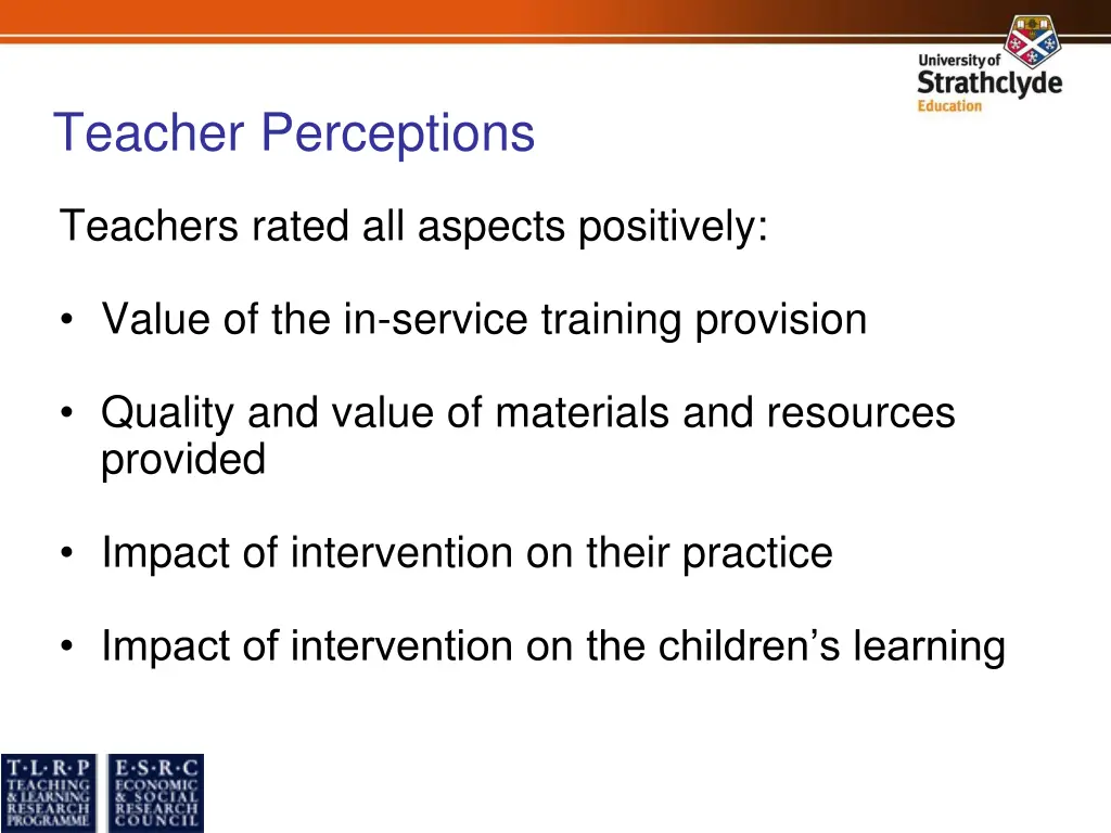 teacher perceptions