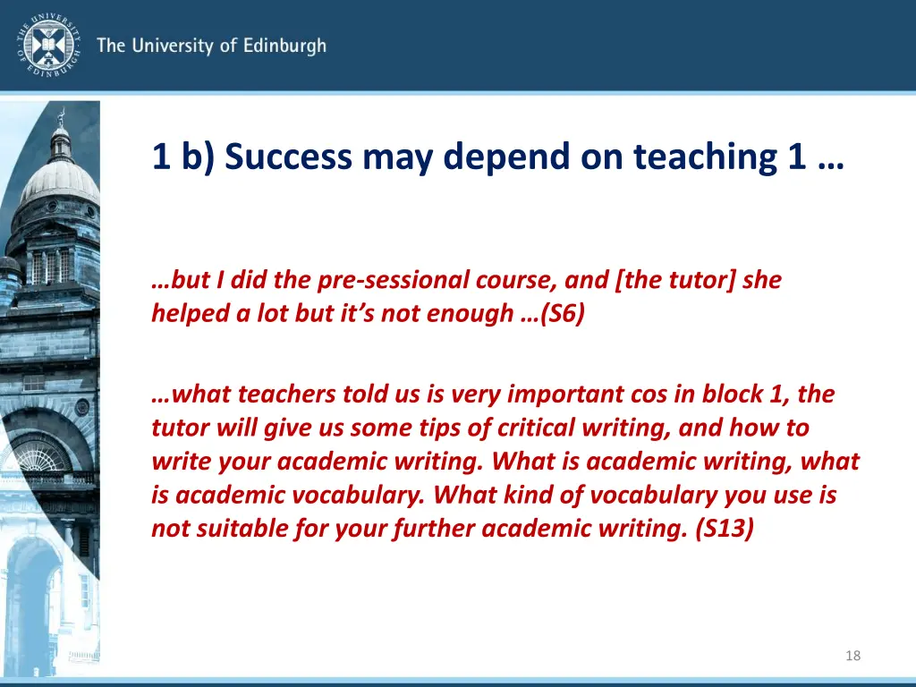 1 b success may depend on teaching 1