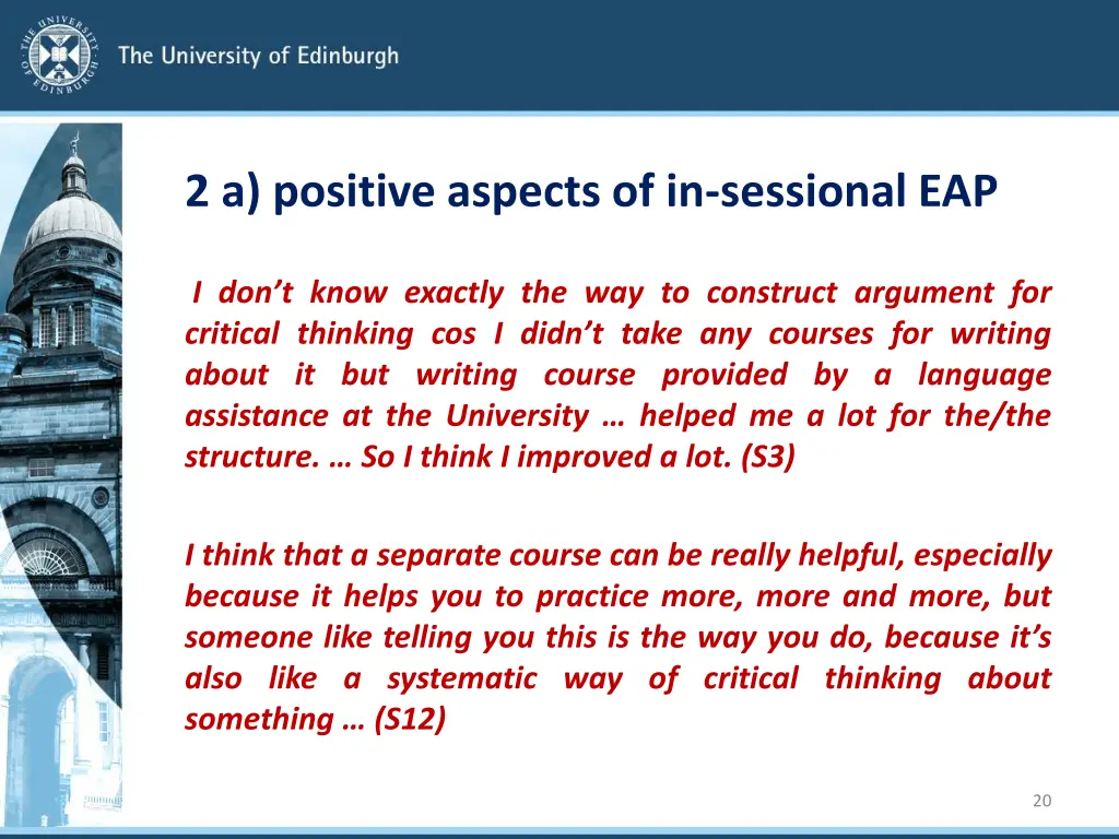 2 a positive aspects of in sessional eap