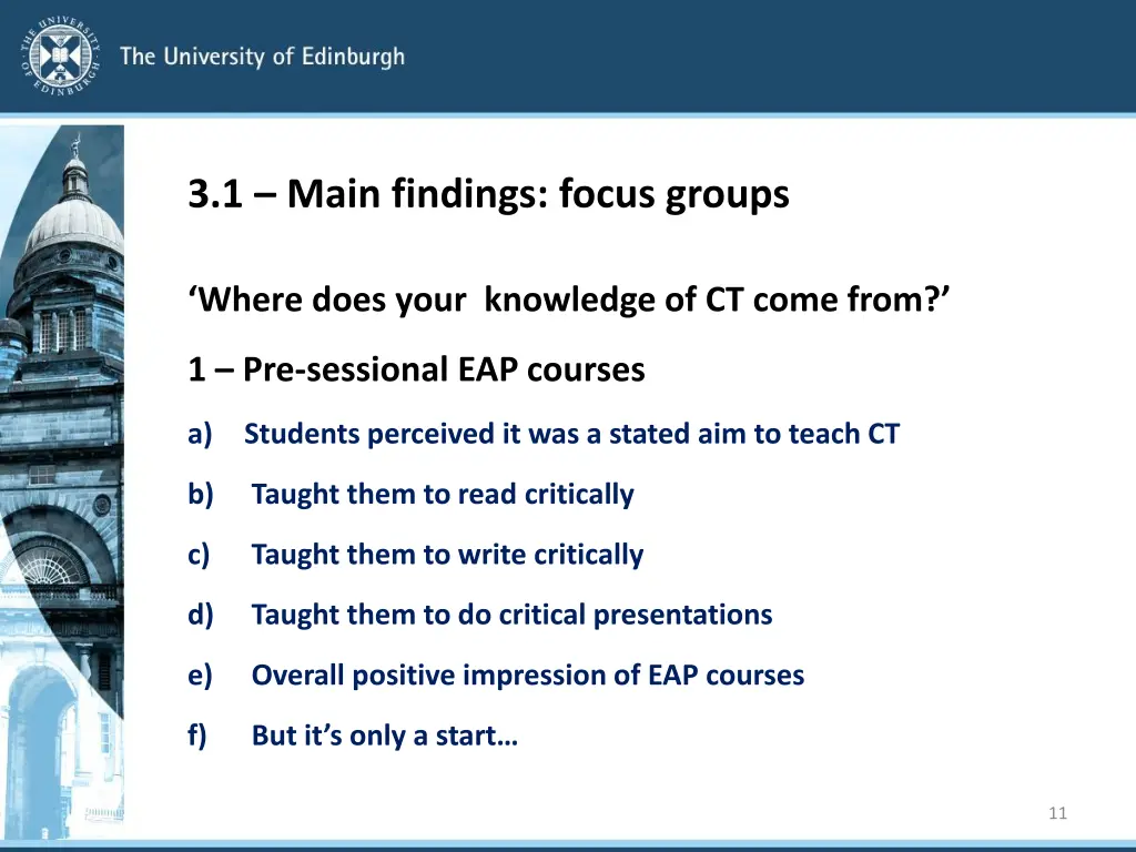 3 1 main findings focus groups