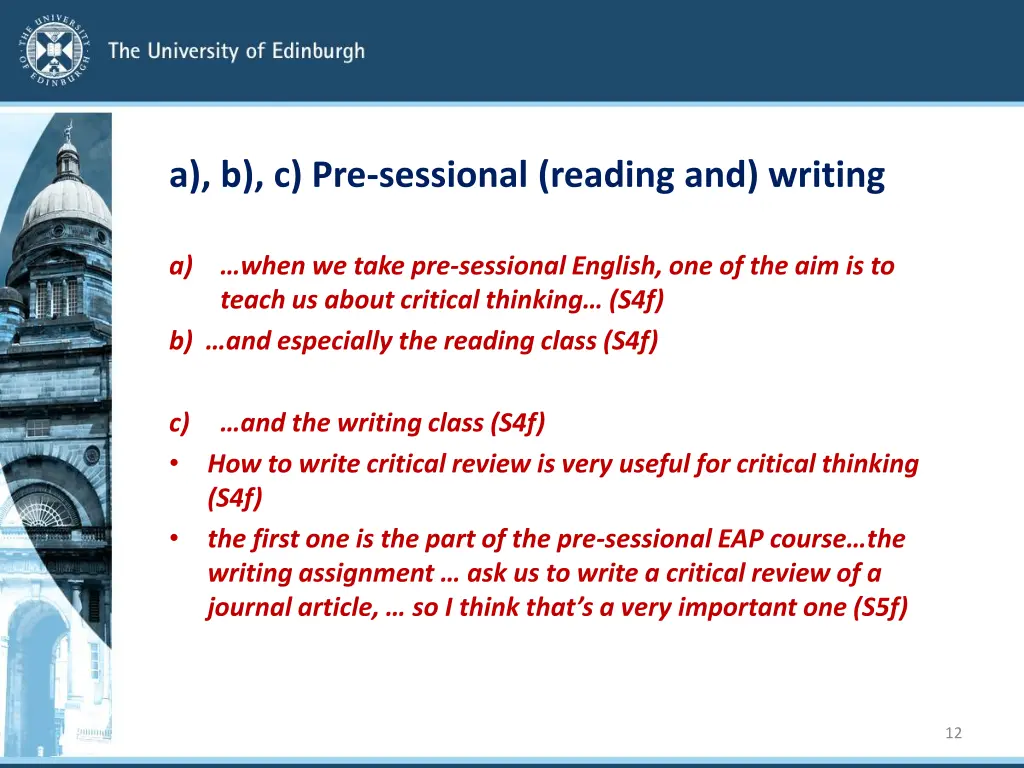 a b c pre sessional reading and writing