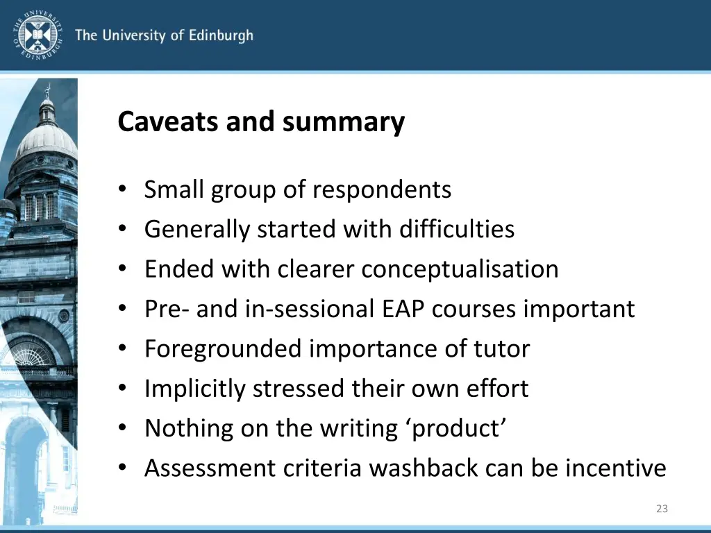 caveats and summary