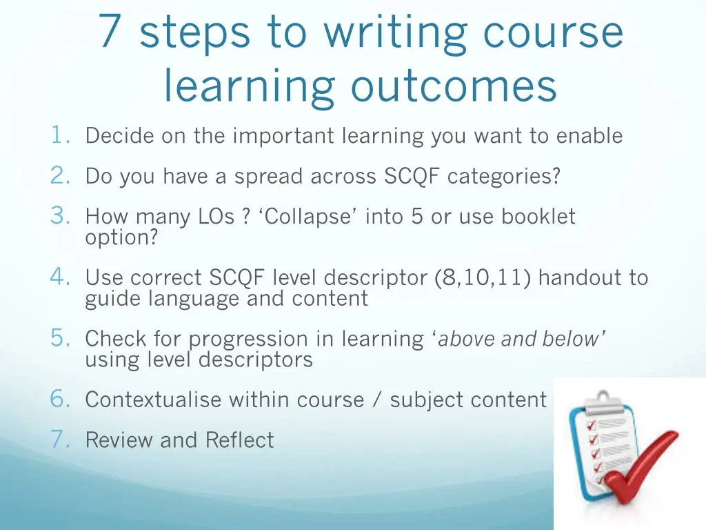 7 steps to writing course learning outcomes