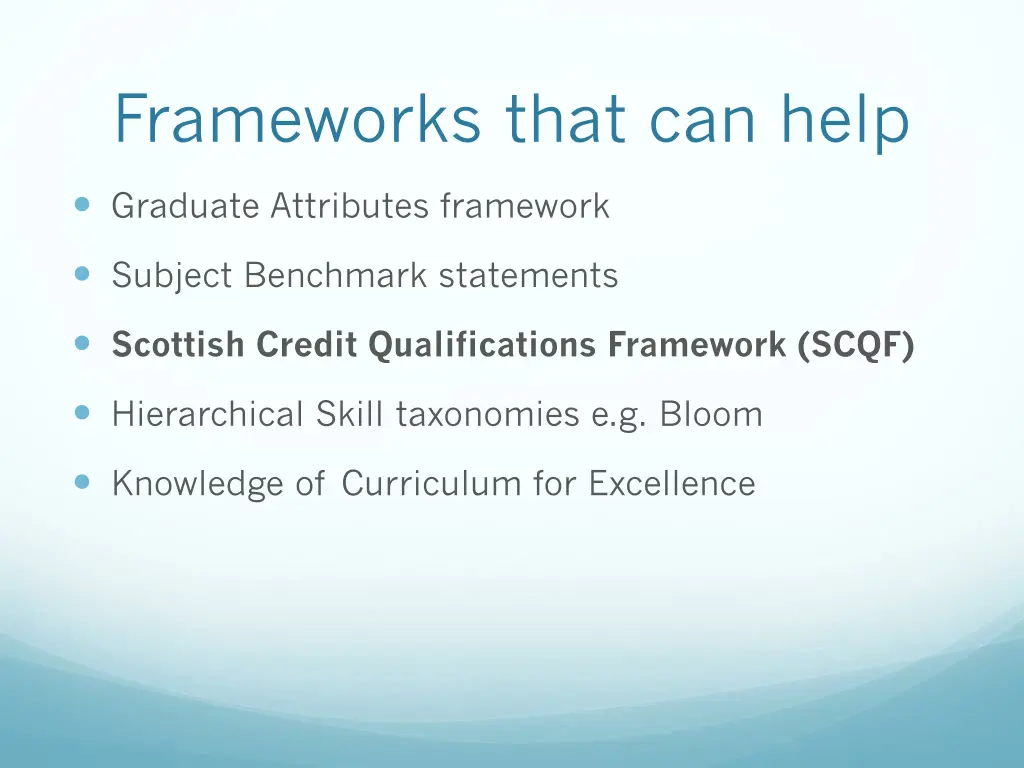 frameworks that can help