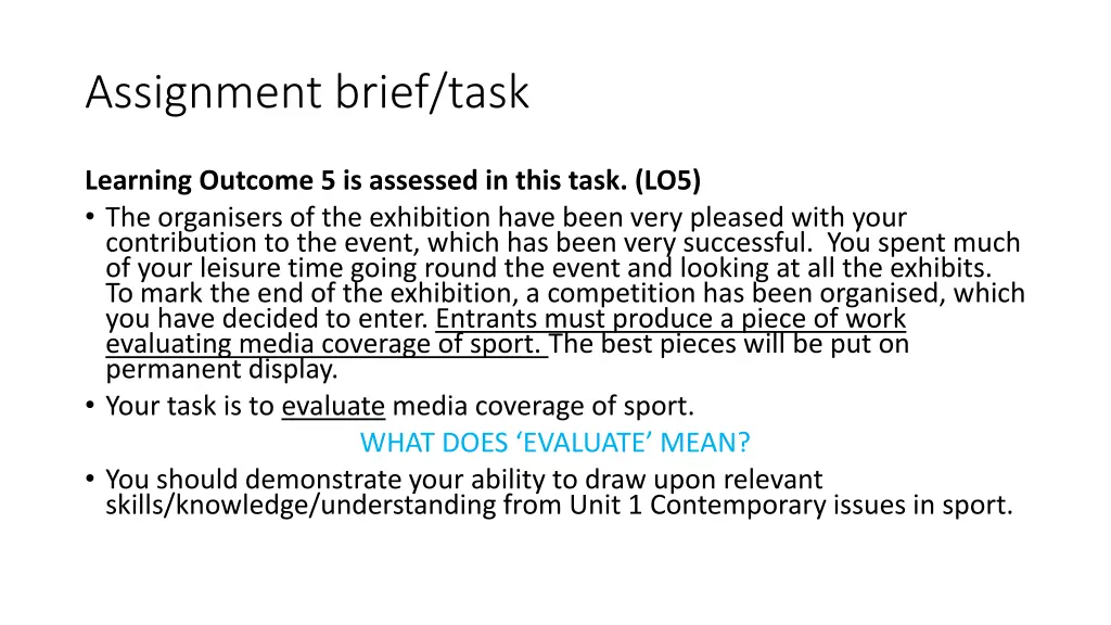 assignment brief task