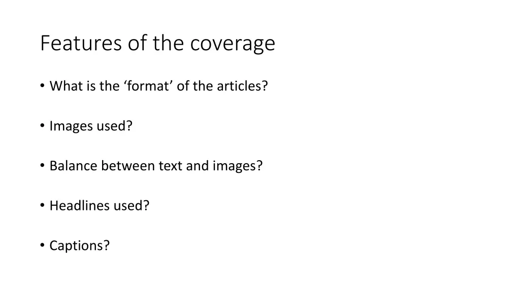 features of the coverage 1