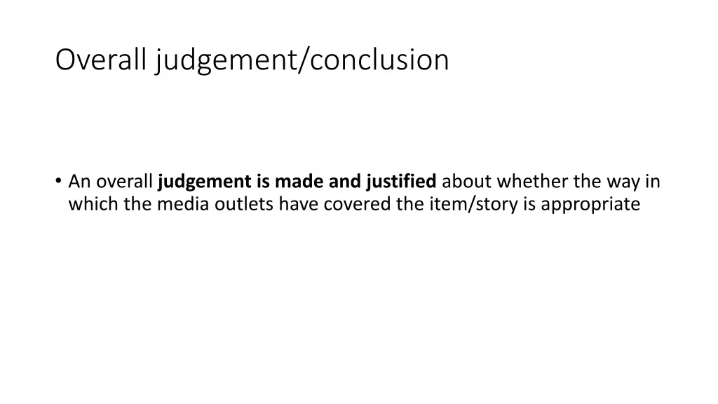 overall judgement conclusion