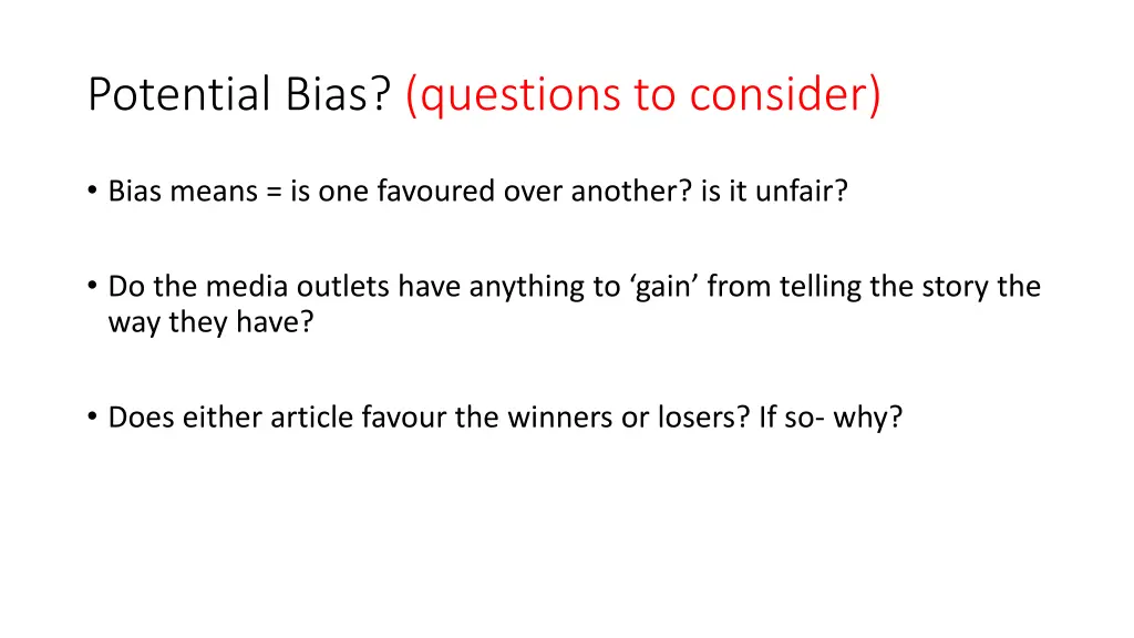 potential bias questions to consider