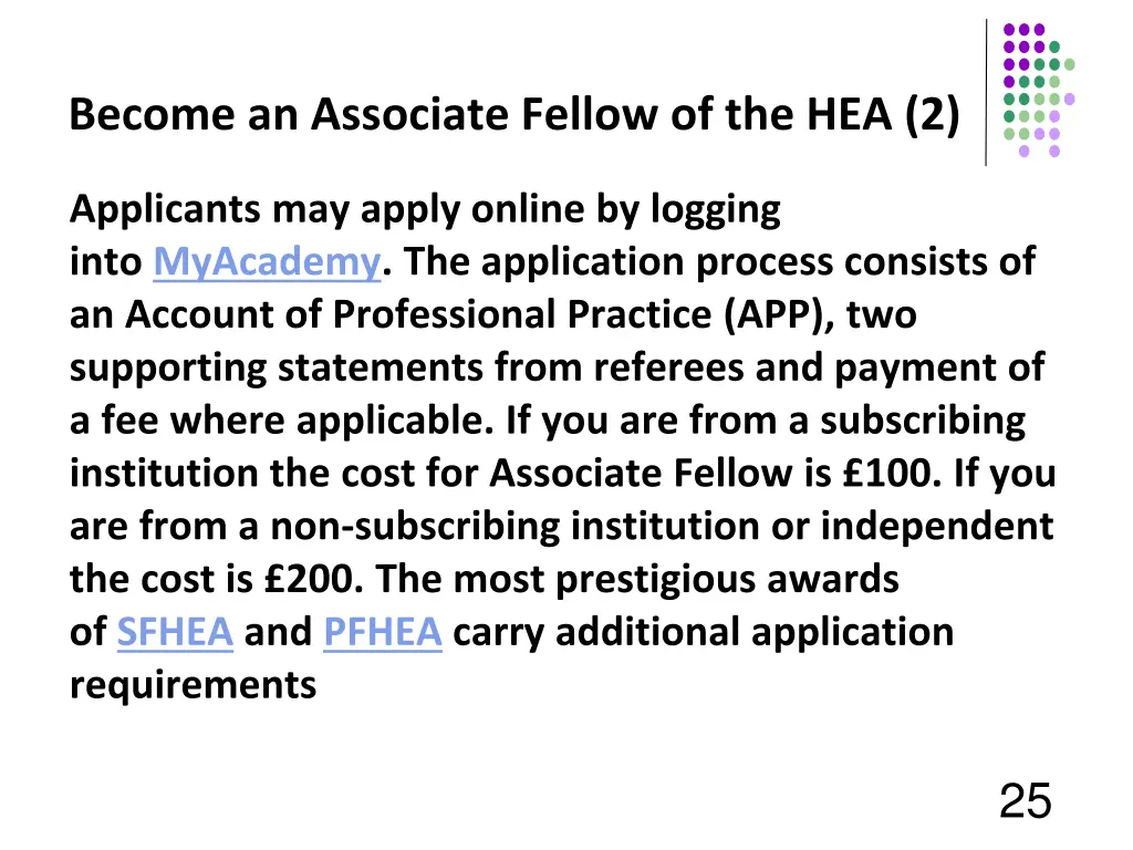 become an associate fellow of the hea 2