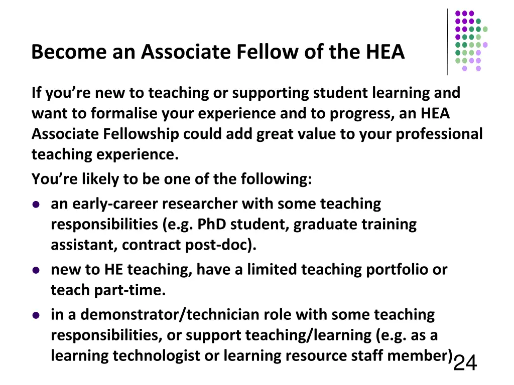 become an associate fellow of the hea