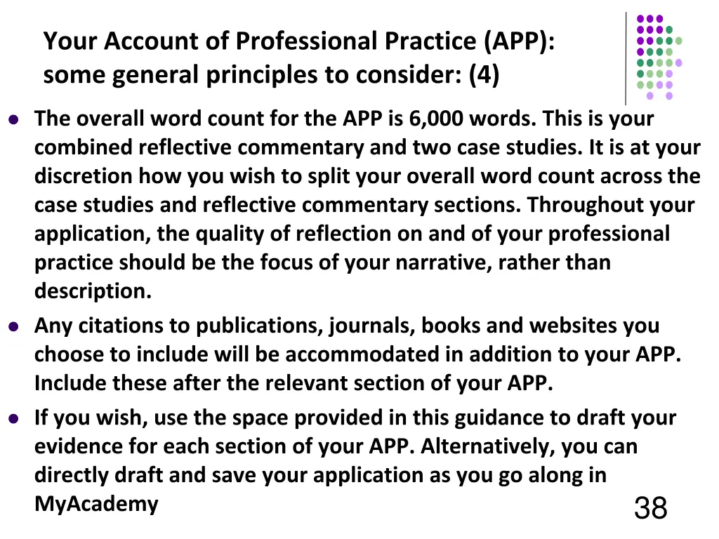 your account of professional practice app some 3