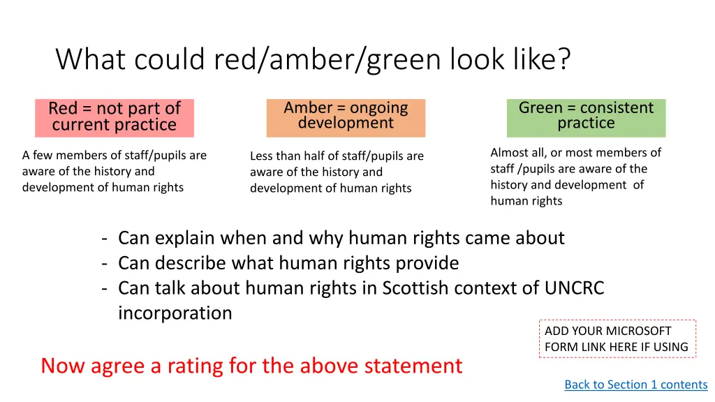 what could red amber green look like