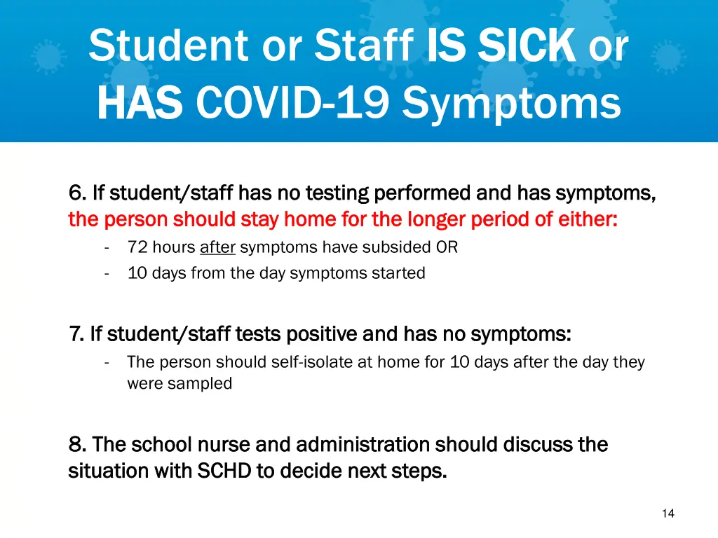 student or staff is sick has has covid 19 symptoms 1