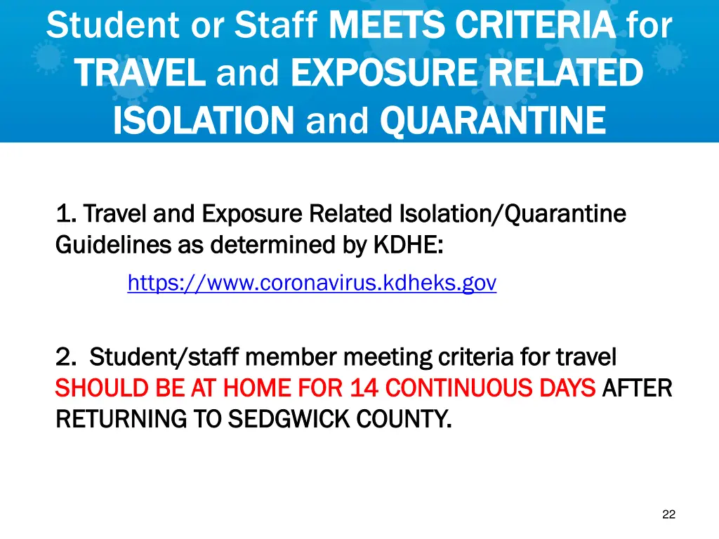 student or staff meets criteria meets criteria