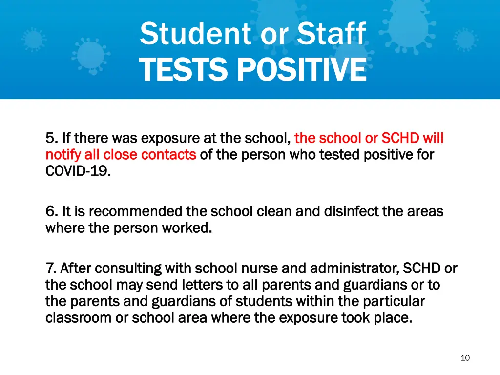 student or staff tests positive tests positive 2