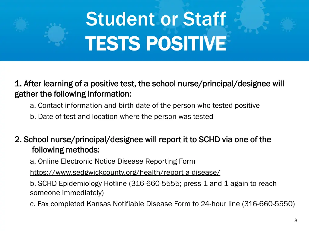 student or staff tests positive tests positive