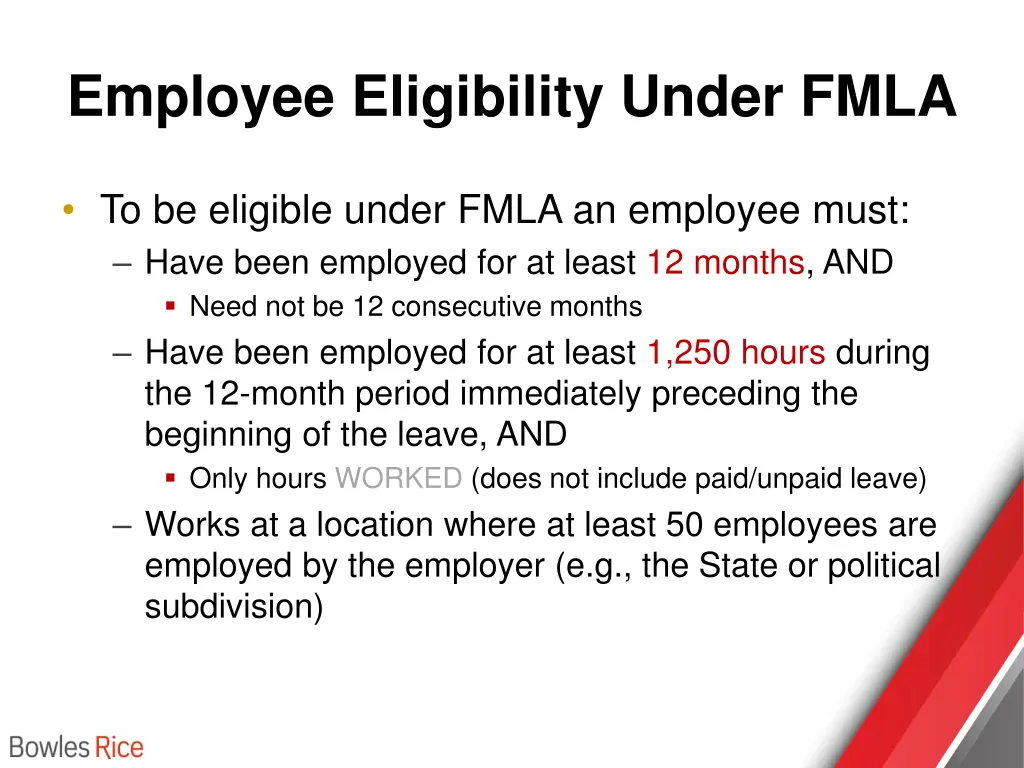 employee eligibility under fmla