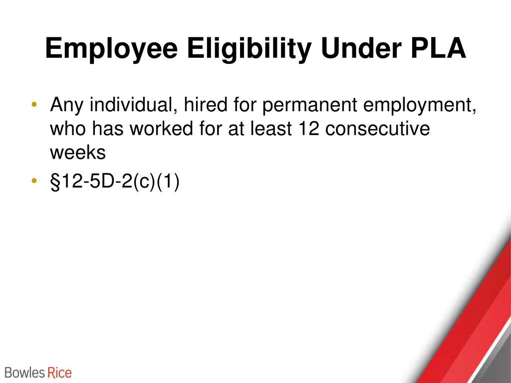 employee eligibility under pla