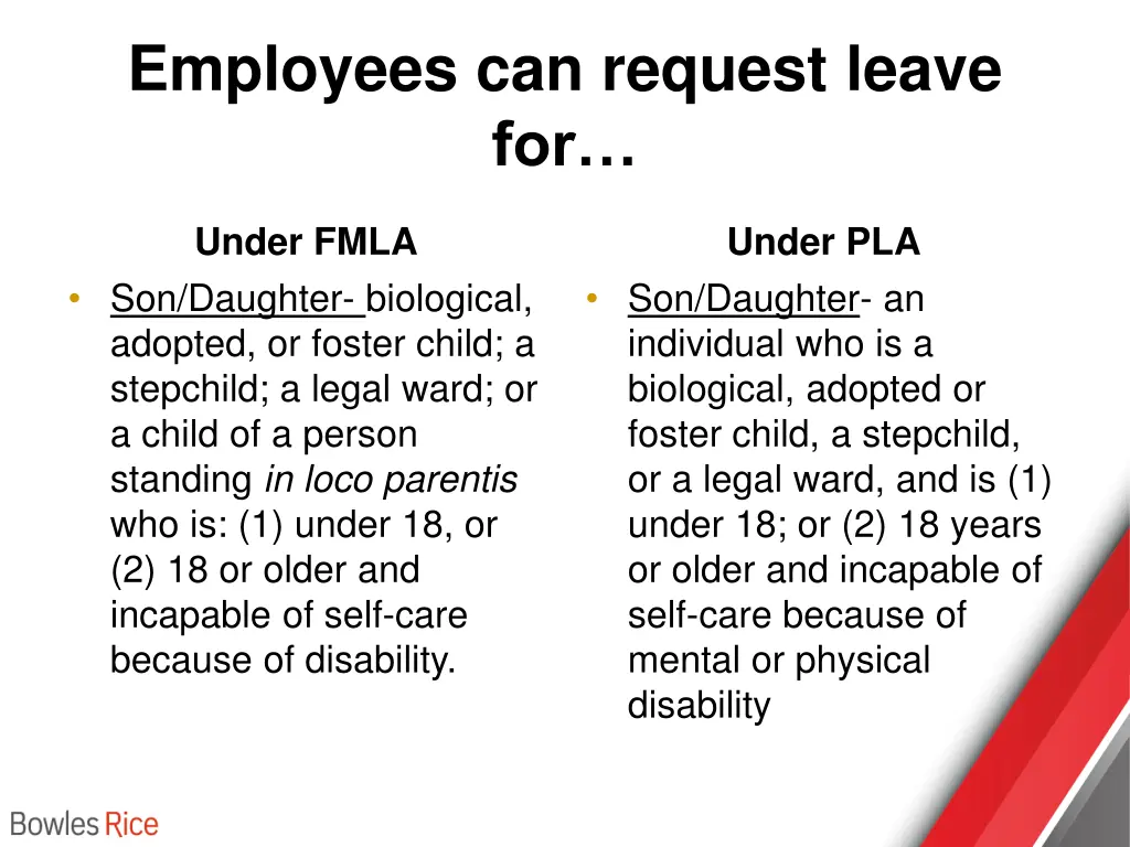 employees can request leave for