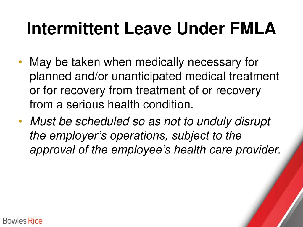 intermittent leave under fmla