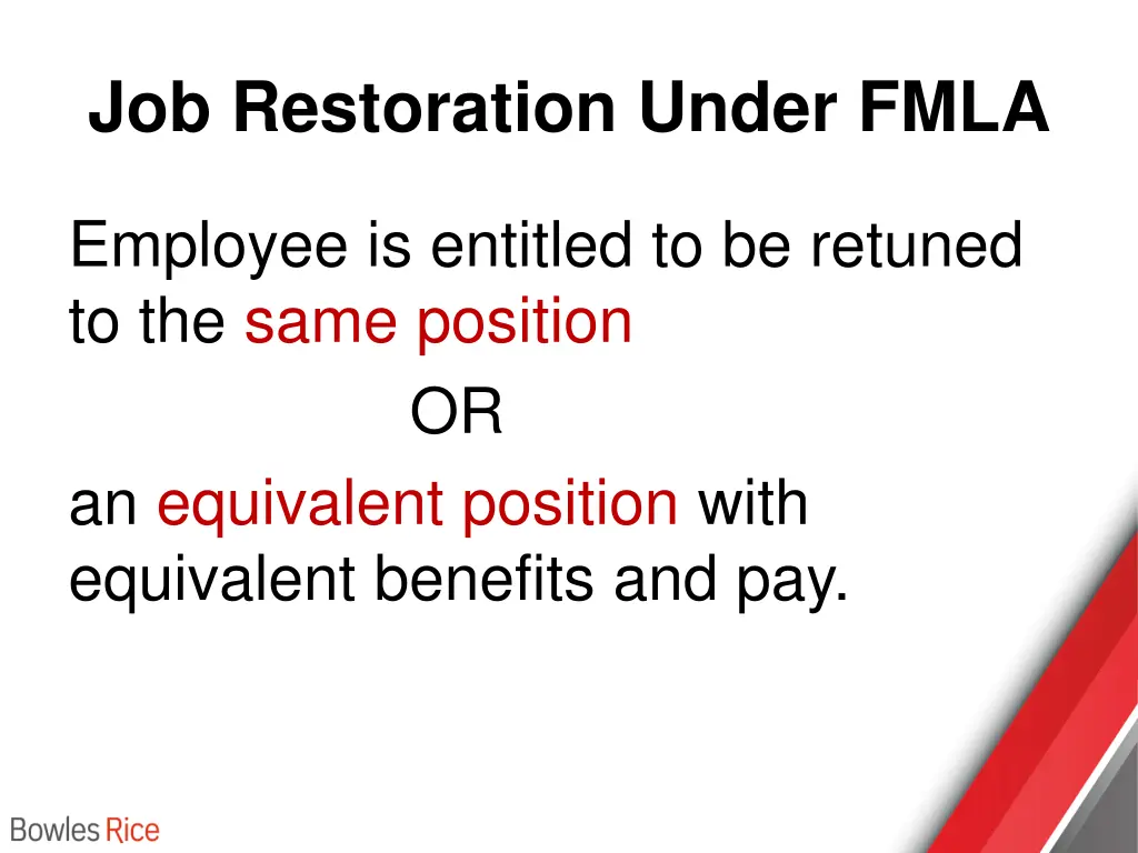 job restoration under fmla