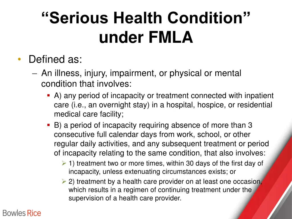 serious health condition under fmla