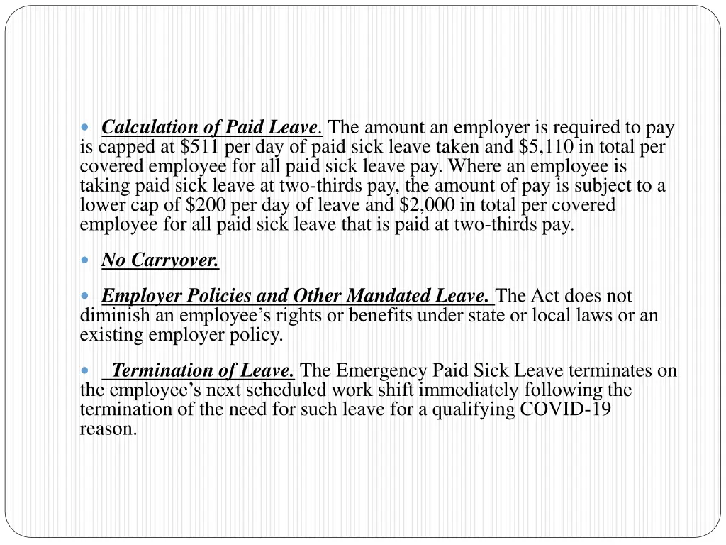 calculation of paid leave the amount an employer