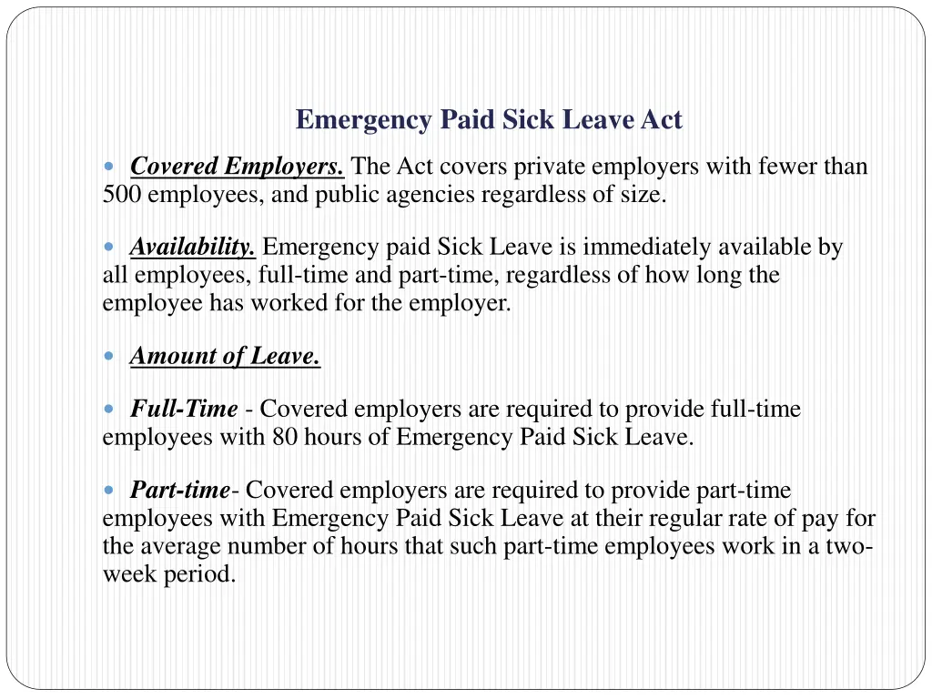 emergency paid sick leave act