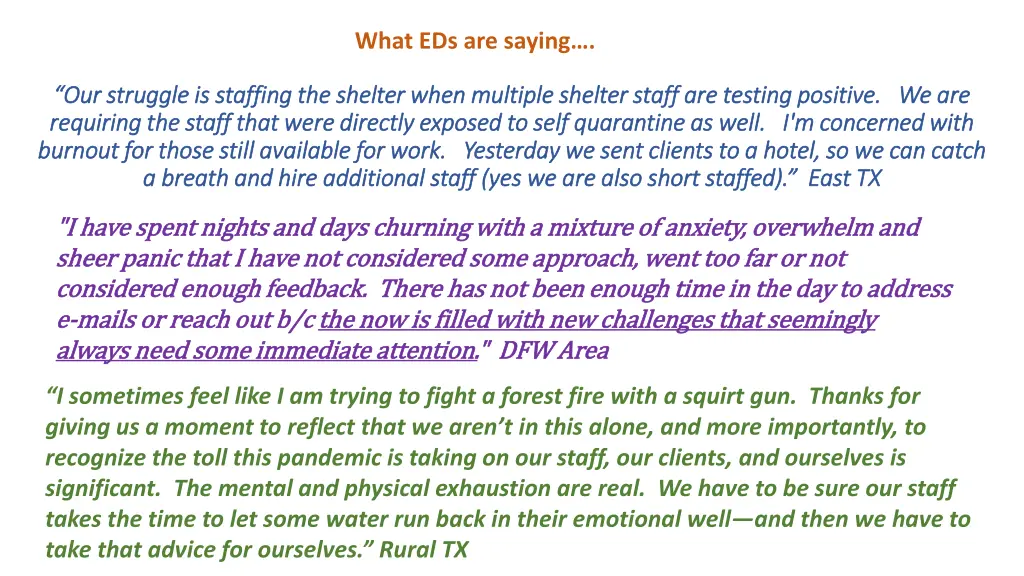 what eds are saying