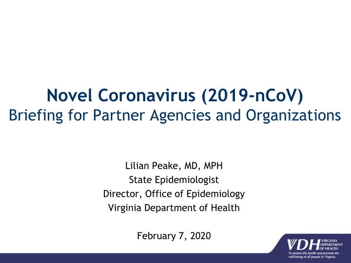 novel coronavirus 2019 ncov briefing for partner