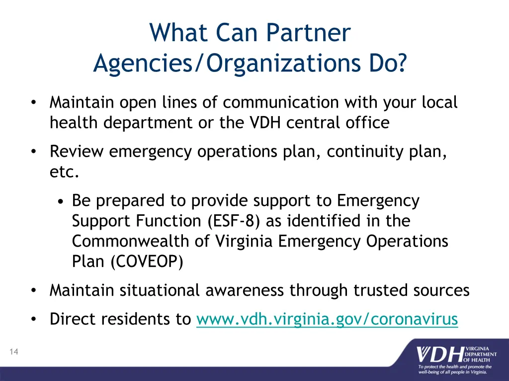 what can partner agencies organizations do