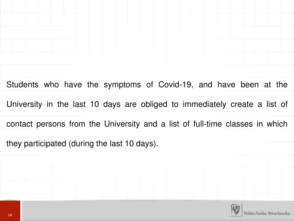 students who have the symptoms of covid