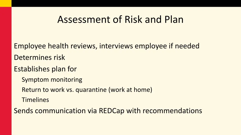 assessment of risk and plan