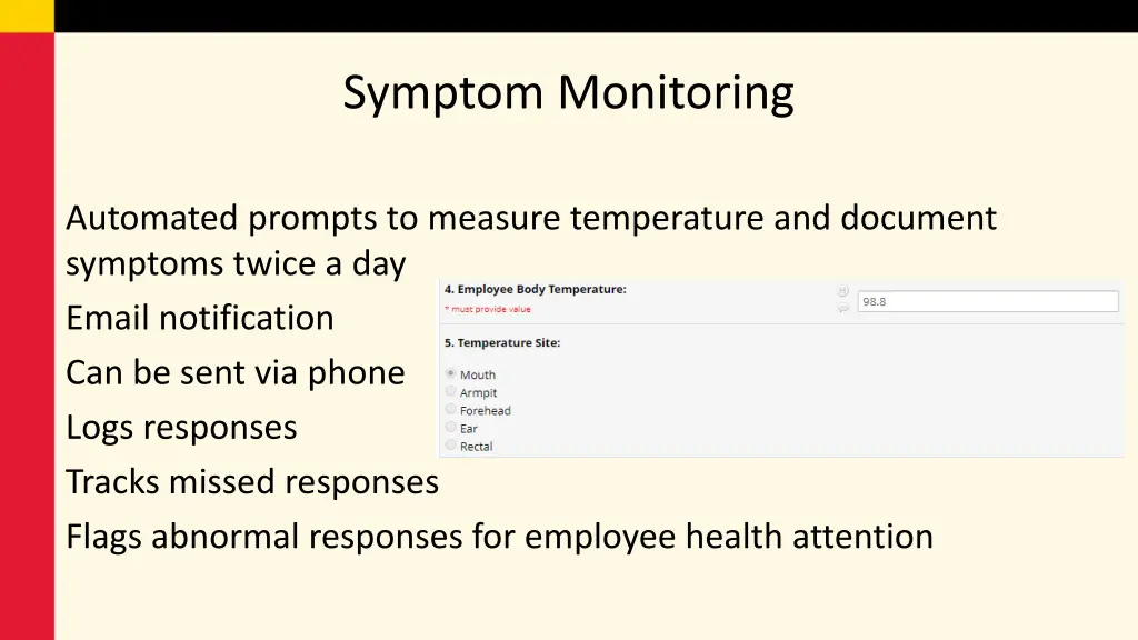 symptom monitoring