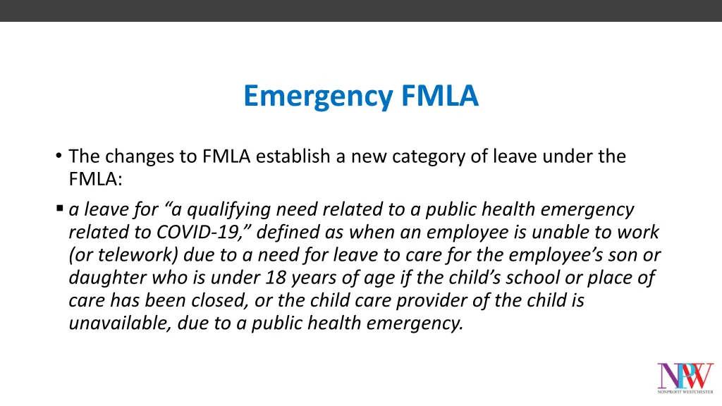 emergency fmla