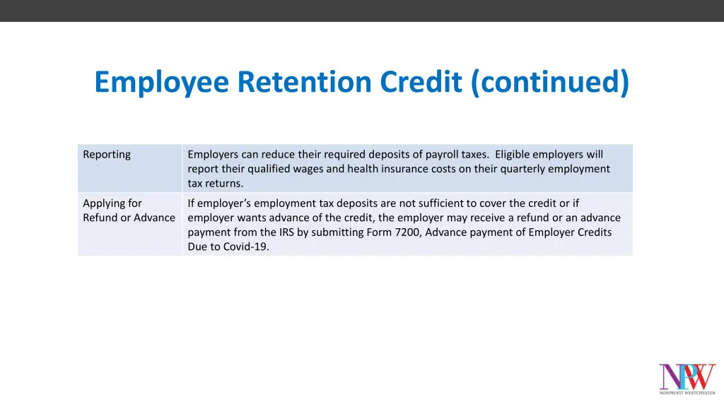 employee retention credit continued